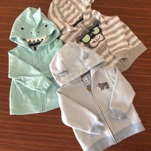 CARTER'S (18M) THREE hooded sweatshirts
